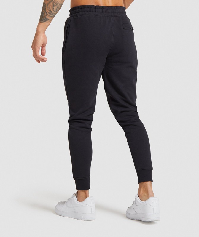Gymshark Crest Joggers Joggingbroek Heren Zwart | TJOM52619