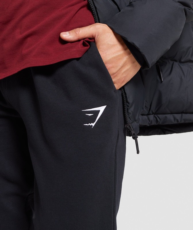 Gymshark Crest Joggers Joggingbroek Heren Zwart | TJOM52619