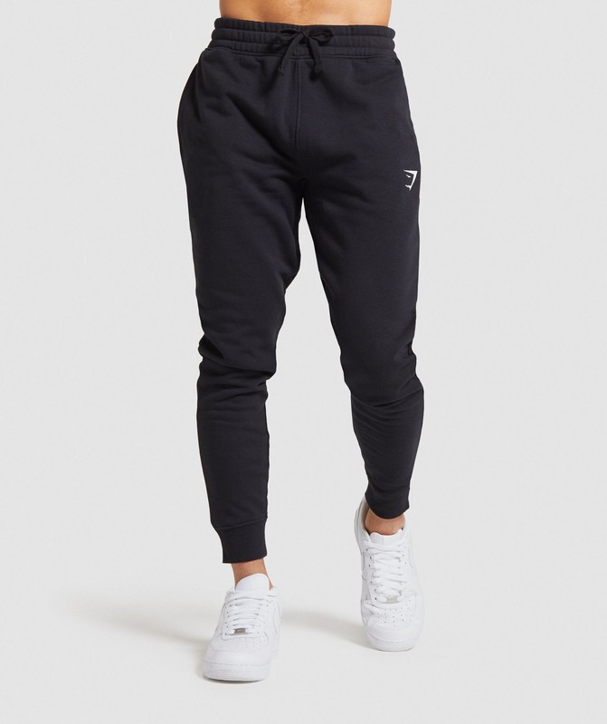 Gymshark Crest Joggers Joggingbroek Heren Zwart | TJOM52619