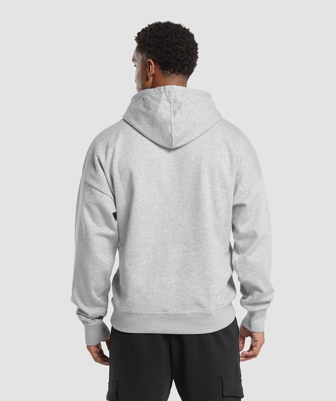 Gymshark Crest Oversized Hoodie Hoodie Heren Lichtgrijs | DKCQ39801