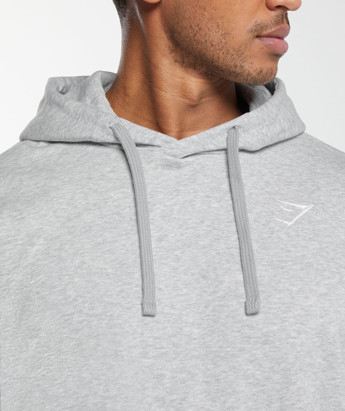 Gymshark Crest Oversized Hoodie Hoodie Heren Lichtgrijs | DKCQ39801