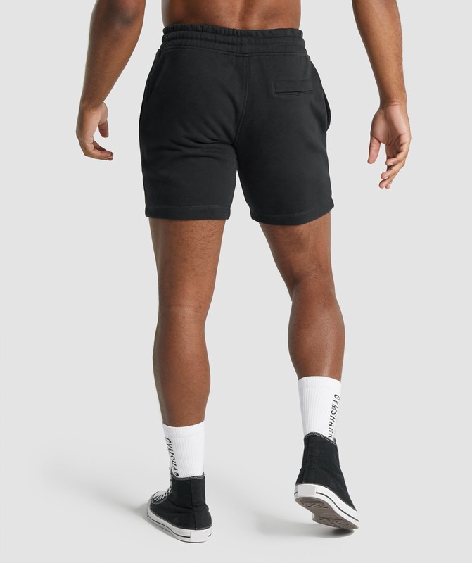 Gymshark Crest Shorts Korte Broek Heren Zwart | CRZQ31690