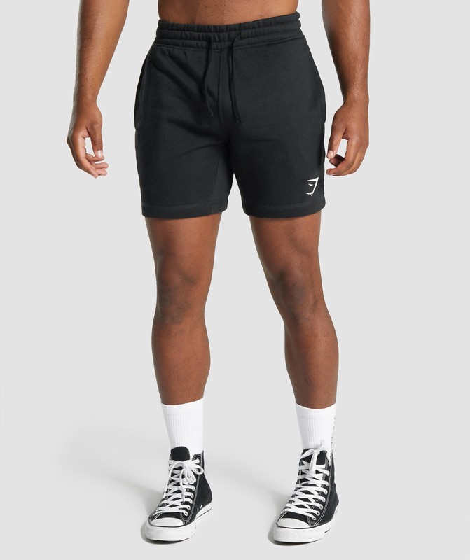 Gymshark Crest Shorts Korte Broek Heren Zwart | CRZQ31690