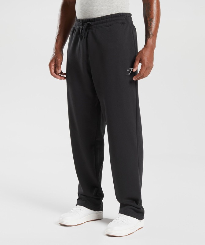 Gymshark Crest Straight Leg Joggers Joggingbroek Heren Zwart | YBWC73081