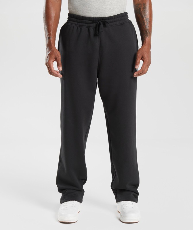 Gymshark Crest Straight Leg Joggers Joggingbroek Heren Zwart | YBWC73081