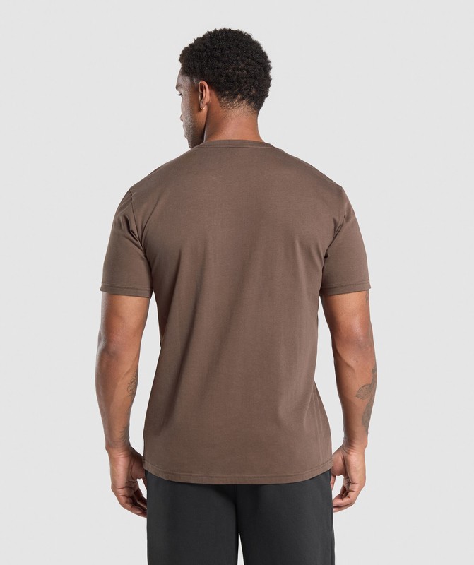 Gymshark Crest T-Shirt T-Shirt Heren Bruin | KSYU62789