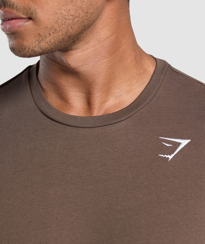 Gymshark Crest T-Shirt T-Shirt Heren Bruin | KSYU62789