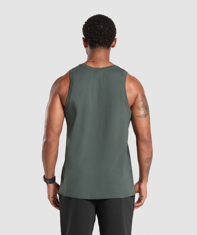 Gymshark Crest Tank Tanktop Heren Slate Teal | ASPH48013