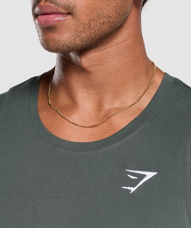 Gymshark Crest Tank Tanktop Heren Slate Teal | ASPH48013