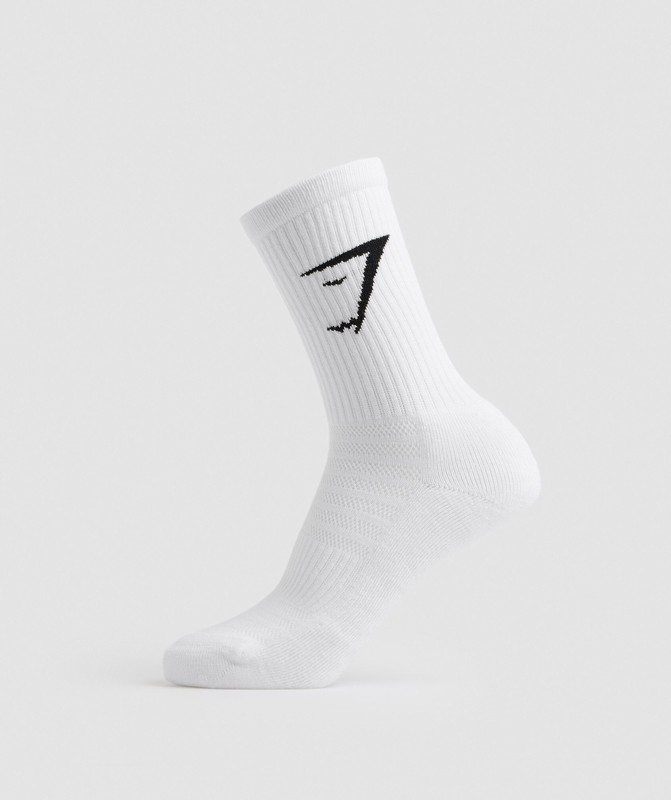Gymshark Crew Socks 3Pk Sokken Dames Wit | GDTV10547