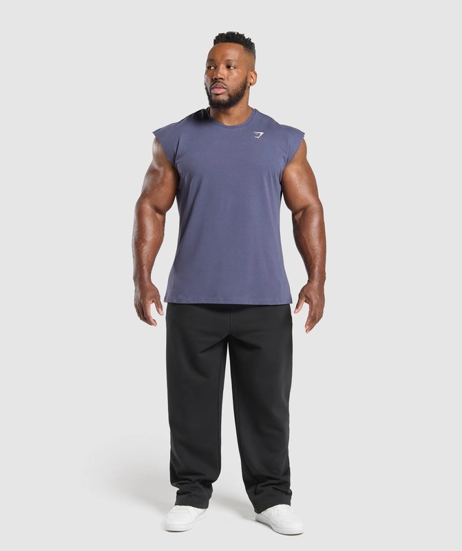 Gymshark Critical Cut Off Tank Tanktop Heren Paars | UOQK51967