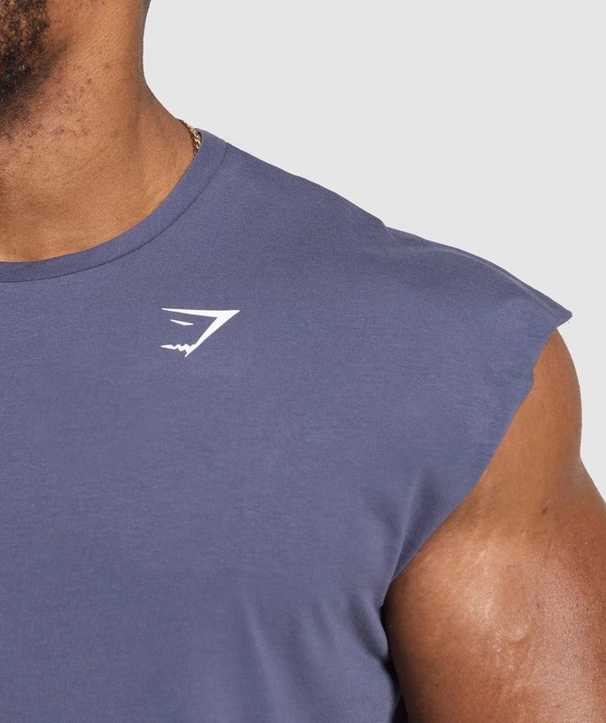 Gymshark Critical Cut Off Tank Tanktop Heren Paars | UOQK51967
