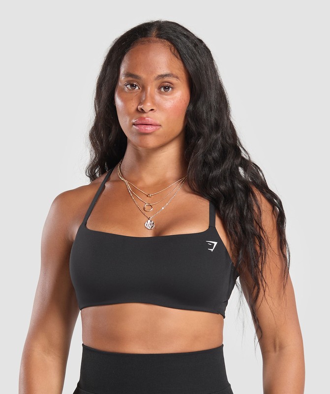 Gymshark Cross Back Bra BH Dames Zwart | PLXN50619