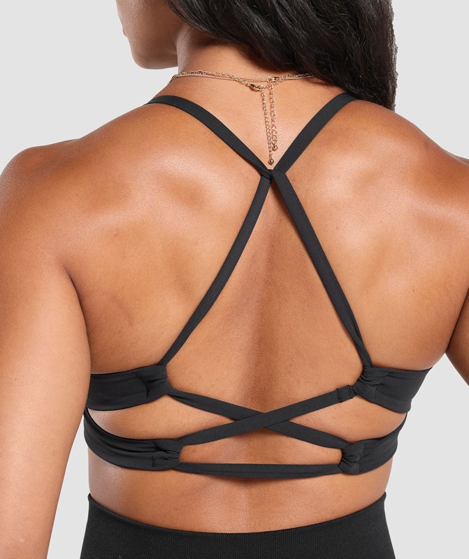 Gymshark Cross Back Bra BH Dames Zwart | PLXN50619