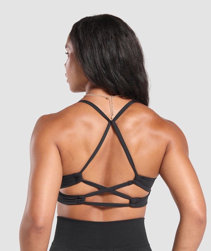 Gymshark Cross Back Bra BH Dames Zwart | PLXN50619