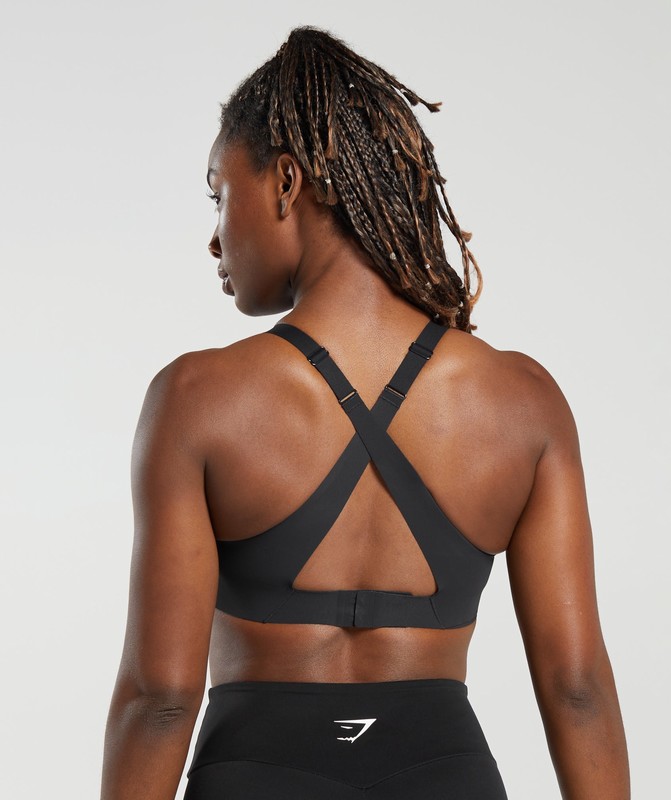 Gymshark Cross Back Sports Bra Sport BH Dames Zwart | WLBQ35021