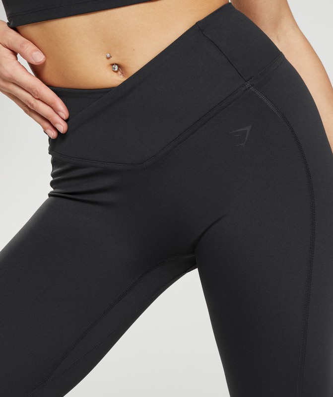 Gymshark Crossover Leggings Leggings Dames Zwart | SWKI18392