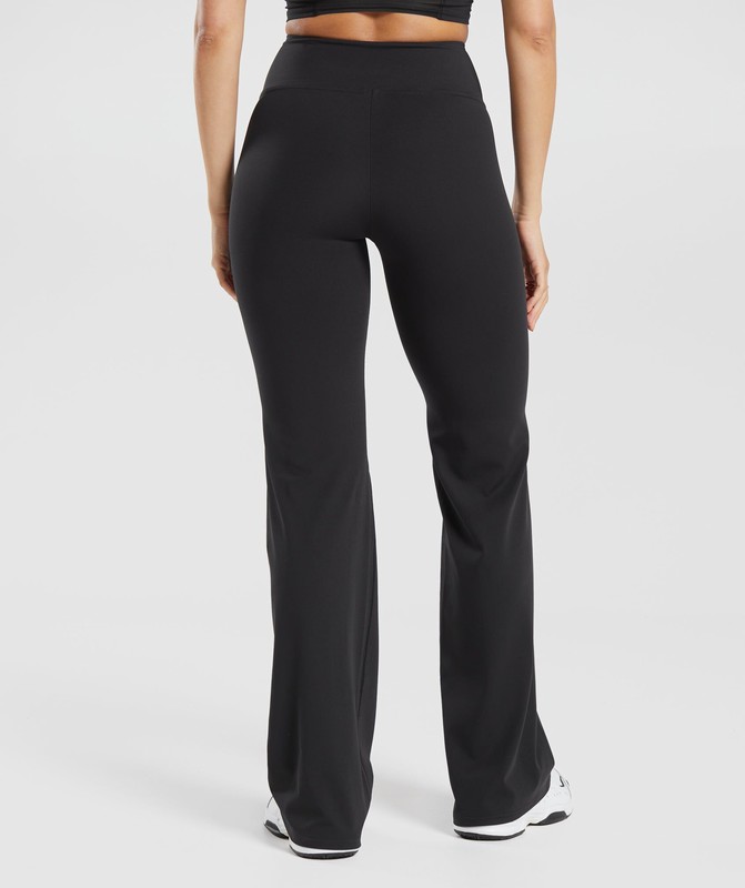 Gymshark Crossover Regular Flared Leggings Leggings Dames Zwart | YHLC65372