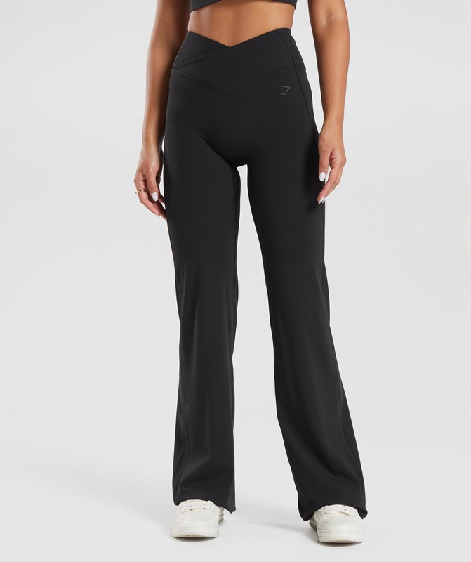 Gymshark Crossover Tall Flared Leggings Leggings Dames Zwart | JRLM38405