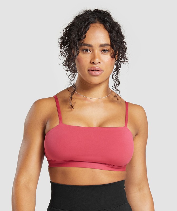 Gymshark Cut Out Bandeau Bandeau Top Dames Roze | JKFP80169