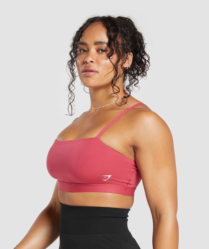 Gymshark Cut Out Bandeau Bandeau Top Dames Roze | JKFP80169
