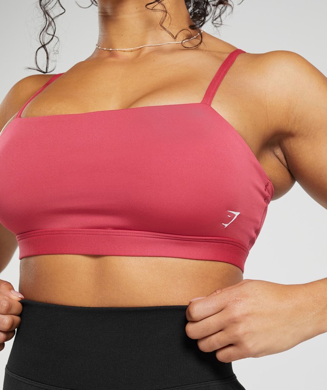 Gymshark Cut Out Bandeau Bandeau Top Dames Roze | JKFP80169
