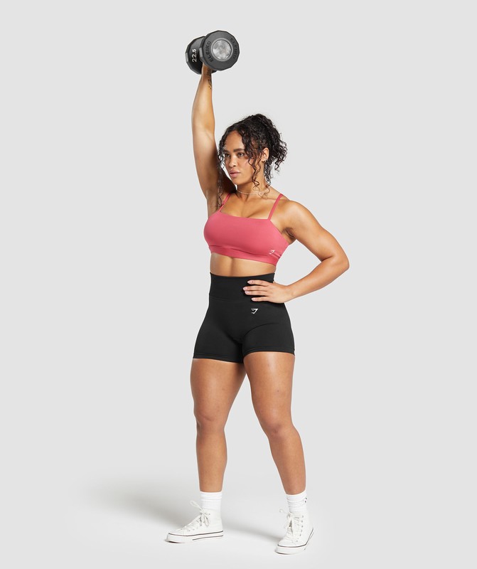 Gymshark Cut Out Bandeau Bandeau Top Dames Roze | JKFP80169