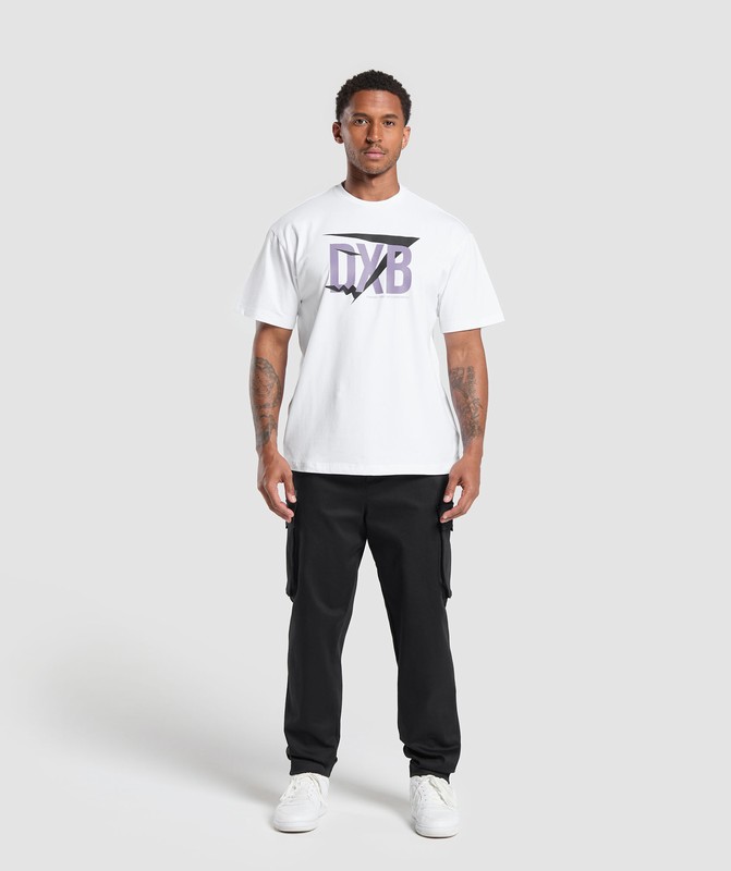 Gymshark DXB OS Tee GFX T-Shirt Heren Wit | VSOR90638