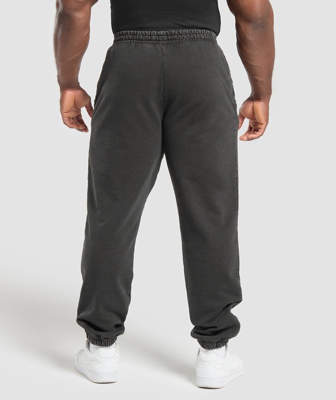Gymshark Distressed Graphic Joggers Joggingbroek Heren Zwart Lichtturkoois | NPIZ75613