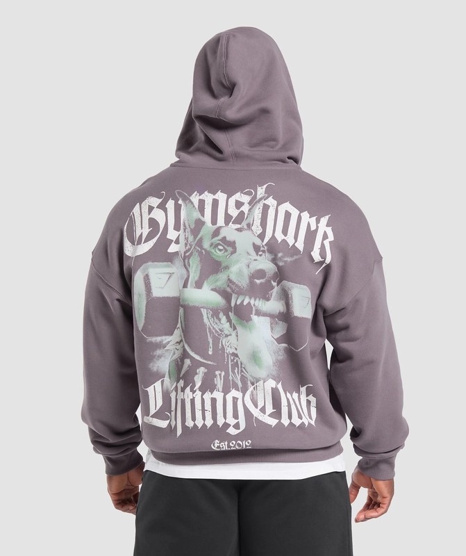 Gymshark Doberman Graphic Hoodie Hoodie Heren Paars | AXUR85072