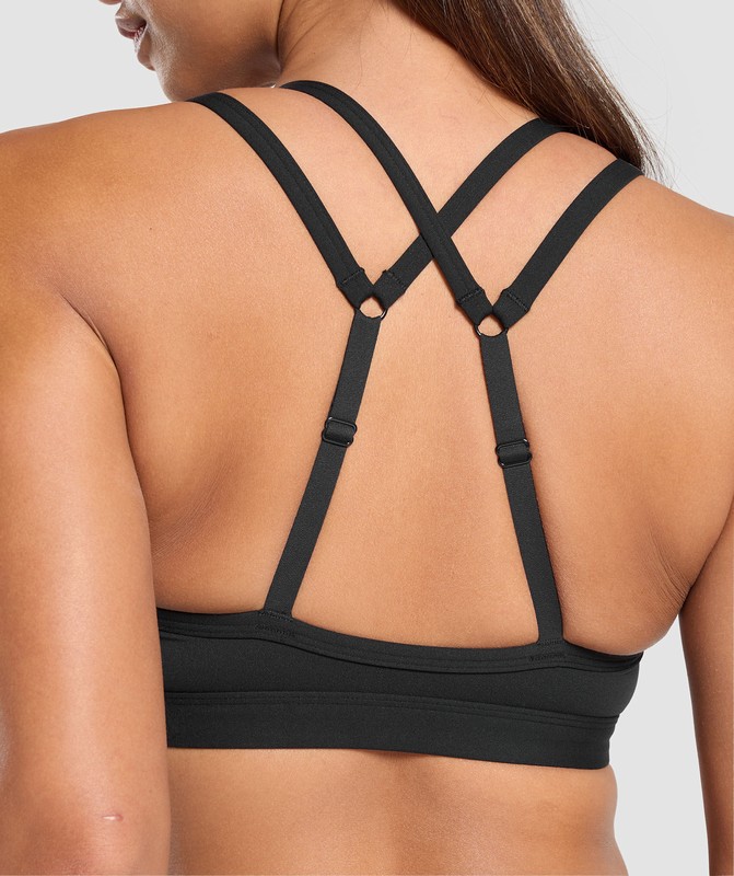 Gymshark Double Up Sports Bra Sport BH Dames Zwart | GSPM13648