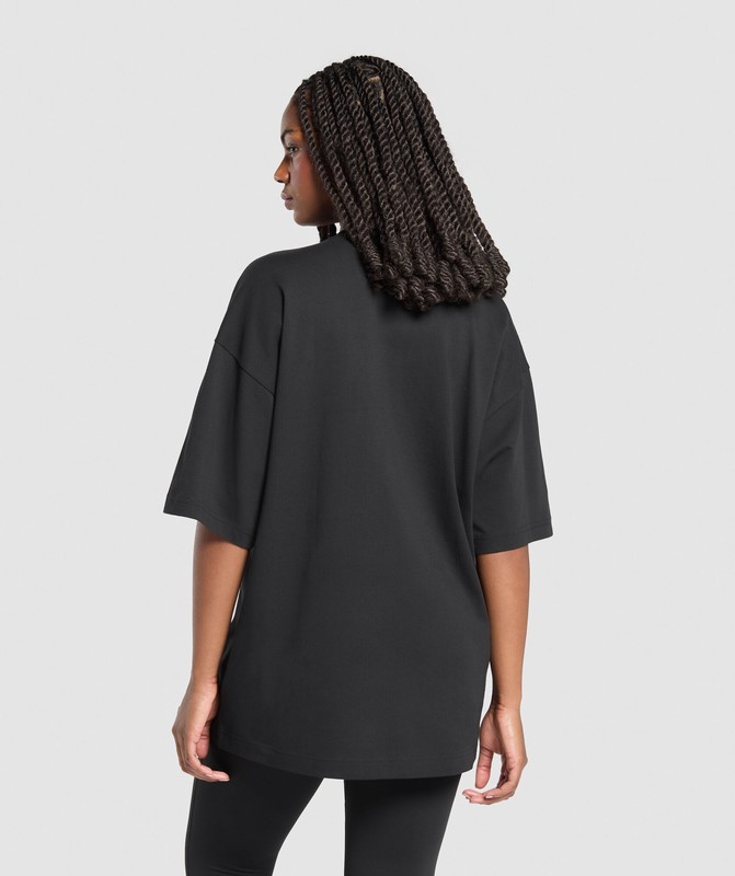 Gymshark Eagle Lifting Oversized Graphic T-Shirt T-Shirt Dames Zwart | ALOX85293
