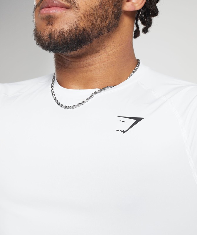 Gymshark Element Baselayer Long Sleeve T-Shirt T-Shirt Heren Wit | UTRK38019
