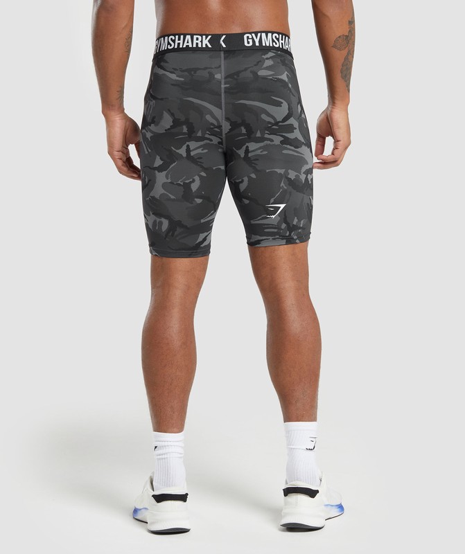 Gymshark Element Baselayer Printed Shorts Korte Broek Heren Grijs | LMYR98416