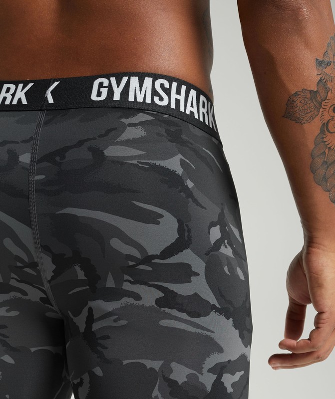 Gymshark Element Baselayer Printed Shorts Korte Broek Heren Grijs | LMYR98416