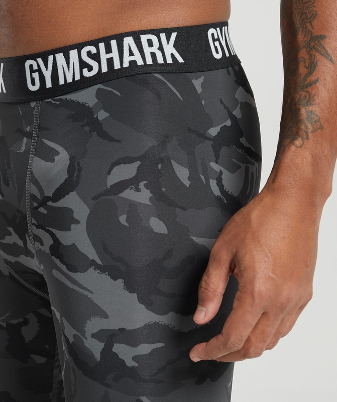 Gymshark Element Baselayer Printed Shorts Korte Broek Heren Grijs | LMYR98416