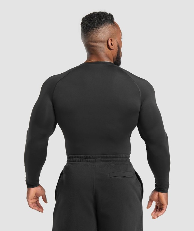 Gymshark Element Long Sleeve T-Shirt T-Shirt Heren Zwart | ZVFI43615