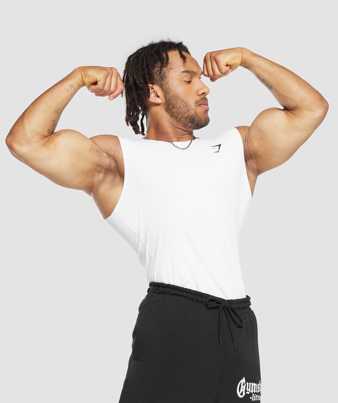 Gymshark Element Tank Tanktop Heren Wit | HXWL97184