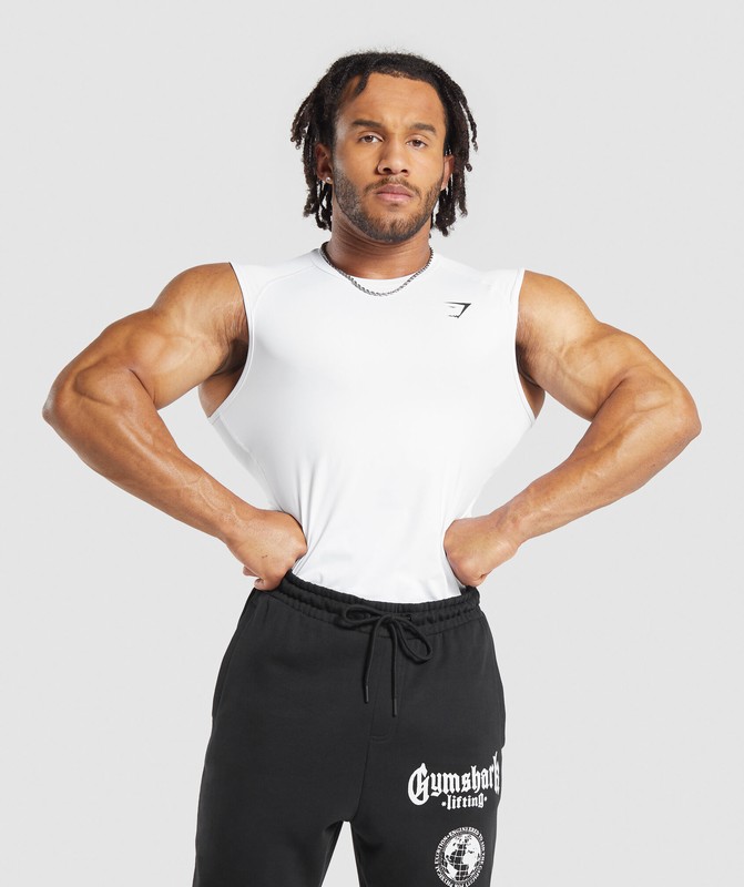 Gymshark Element Tank Tanktop Heren Wit | HXWL97184