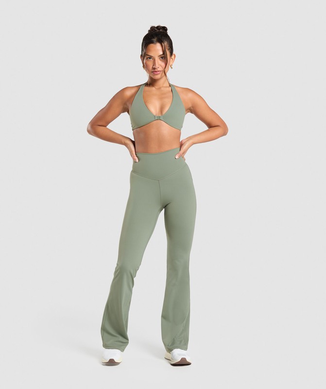 Gymshark Elevate Flared Leggings 2.0 Leggings Dames Groen | ZMUI51724
