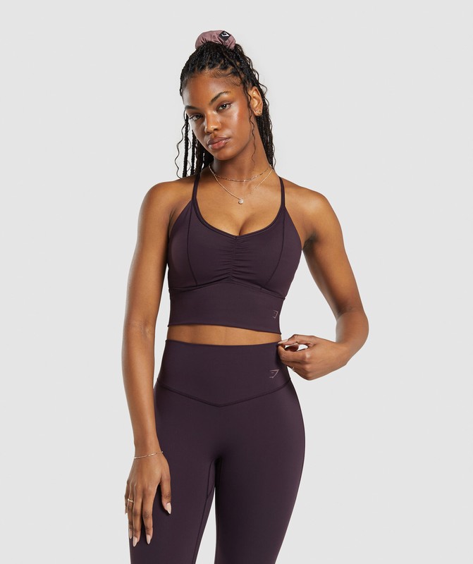 Gymshark Elevate Longline Sports Bra Sport BH Dames Bruin | EYWH68074