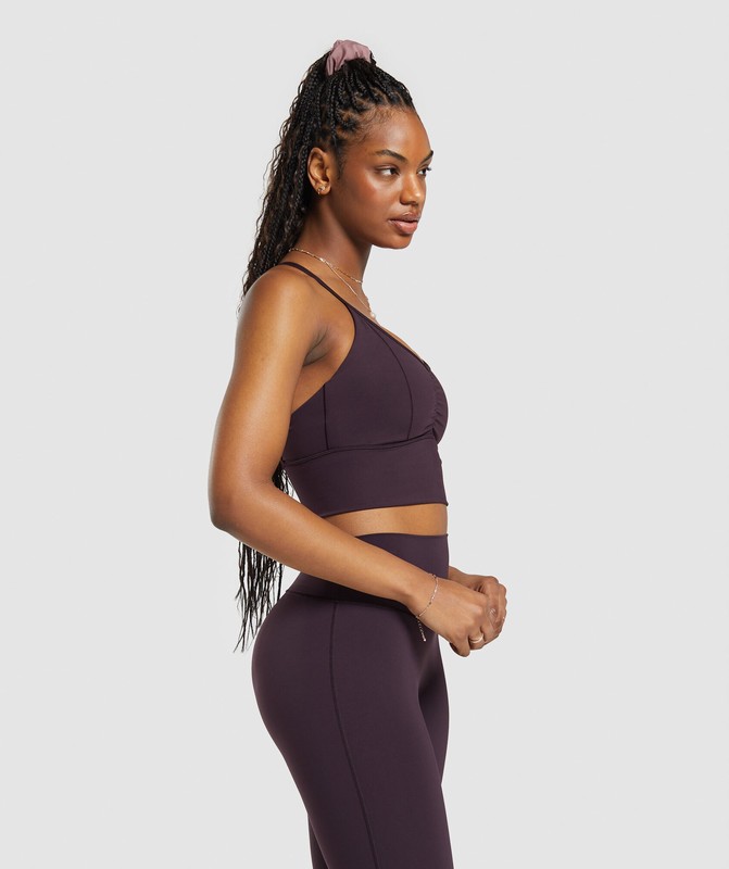 Gymshark Elevate Longline Sports Bra Sport BH Dames Bruin | EYWH68074