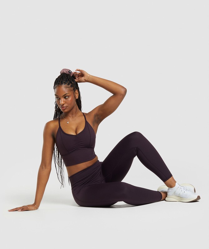 Gymshark Elevate Longline Sports Bra Sport BH Dames Bruin | EYWH68074