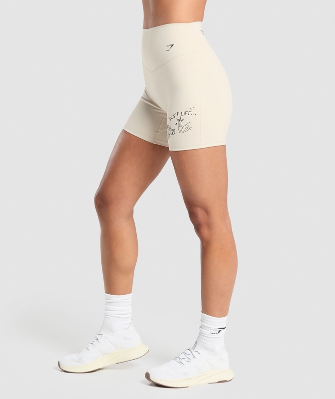 Gymshark Elevate Shorts Korte Broek Dames Room Beige | FDZY64109