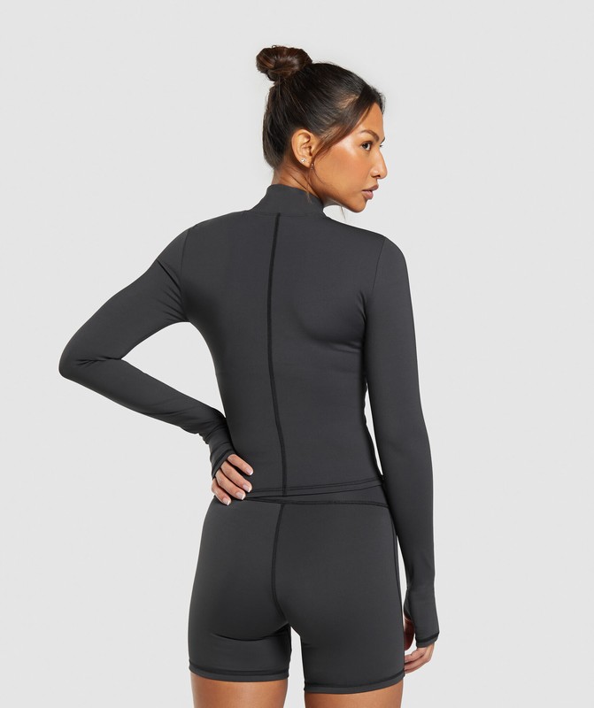 Gymshark Elevate Tracktop Top Dames Zwart | BGAN49708