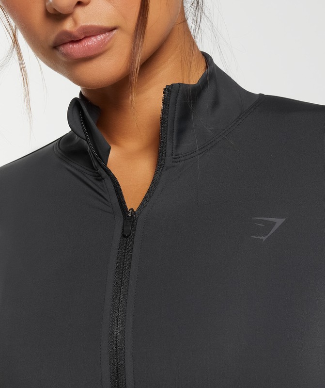 Gymshark Elevate Tracktop Top Dames Zwart | BGAN49708