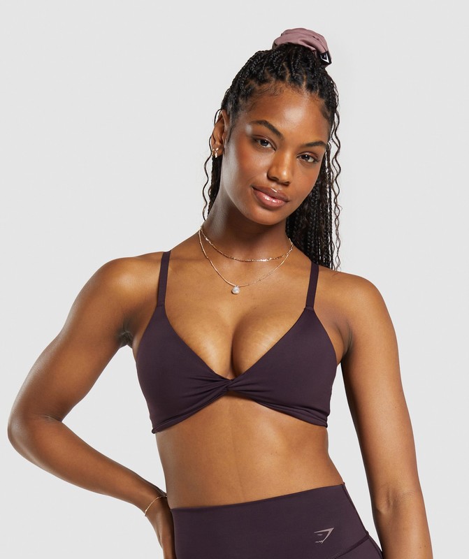 Gymshark Elevate Twist Front Bralette Bralettes Dames Bruin | BVRA97358