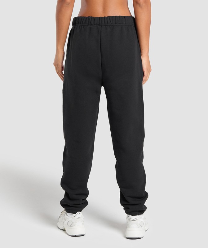 Gymshark Embroidered Oversized Jogger Joggingbroek Dames Zwart | JKNA39624