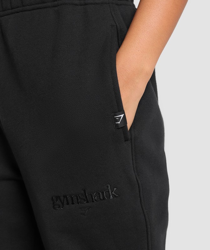 Gymshark Embroidered Oversized Jogger Joggingbroek Dames Zwart | JKNA39624