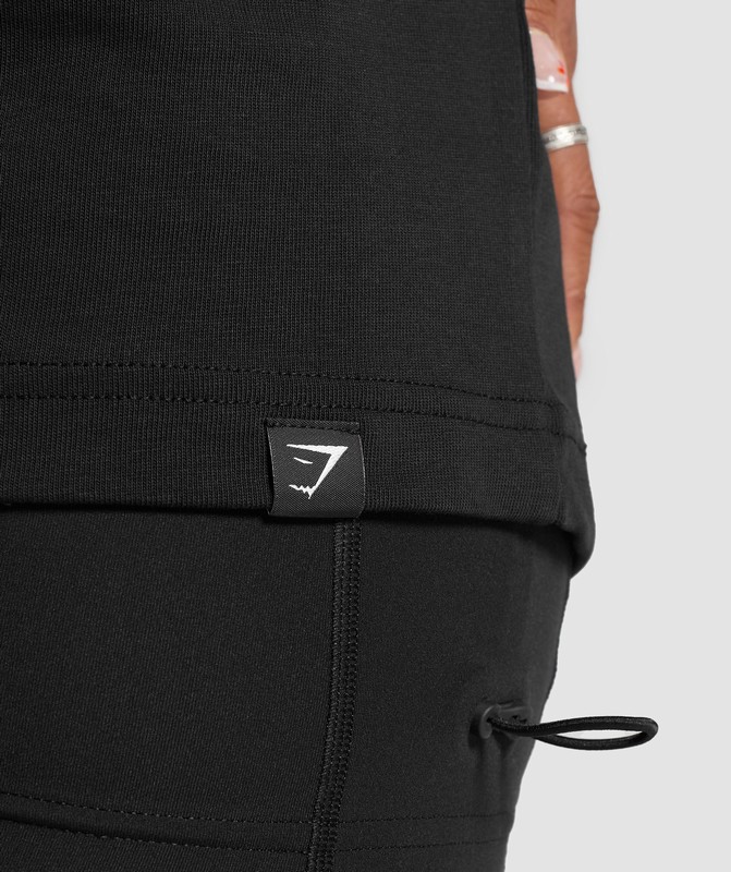 Gymshark Embroidered Oversized T-Shirt T-Shirt Dames Zwart Lichtturkoois | XAFM64137
